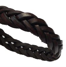 Läderarmband, brunt  21 cm
