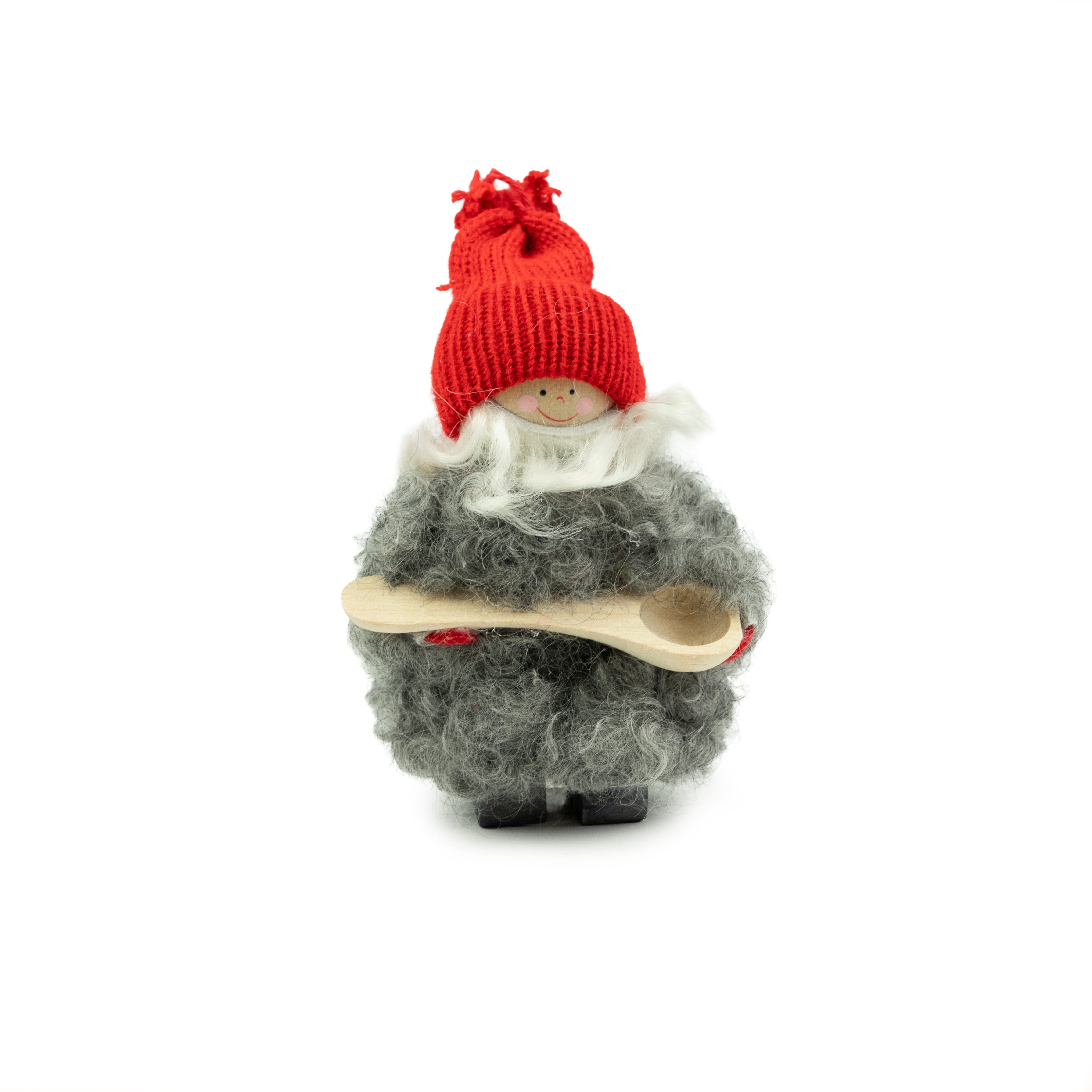 Tomte Sam med slev fårskinn 14 cm