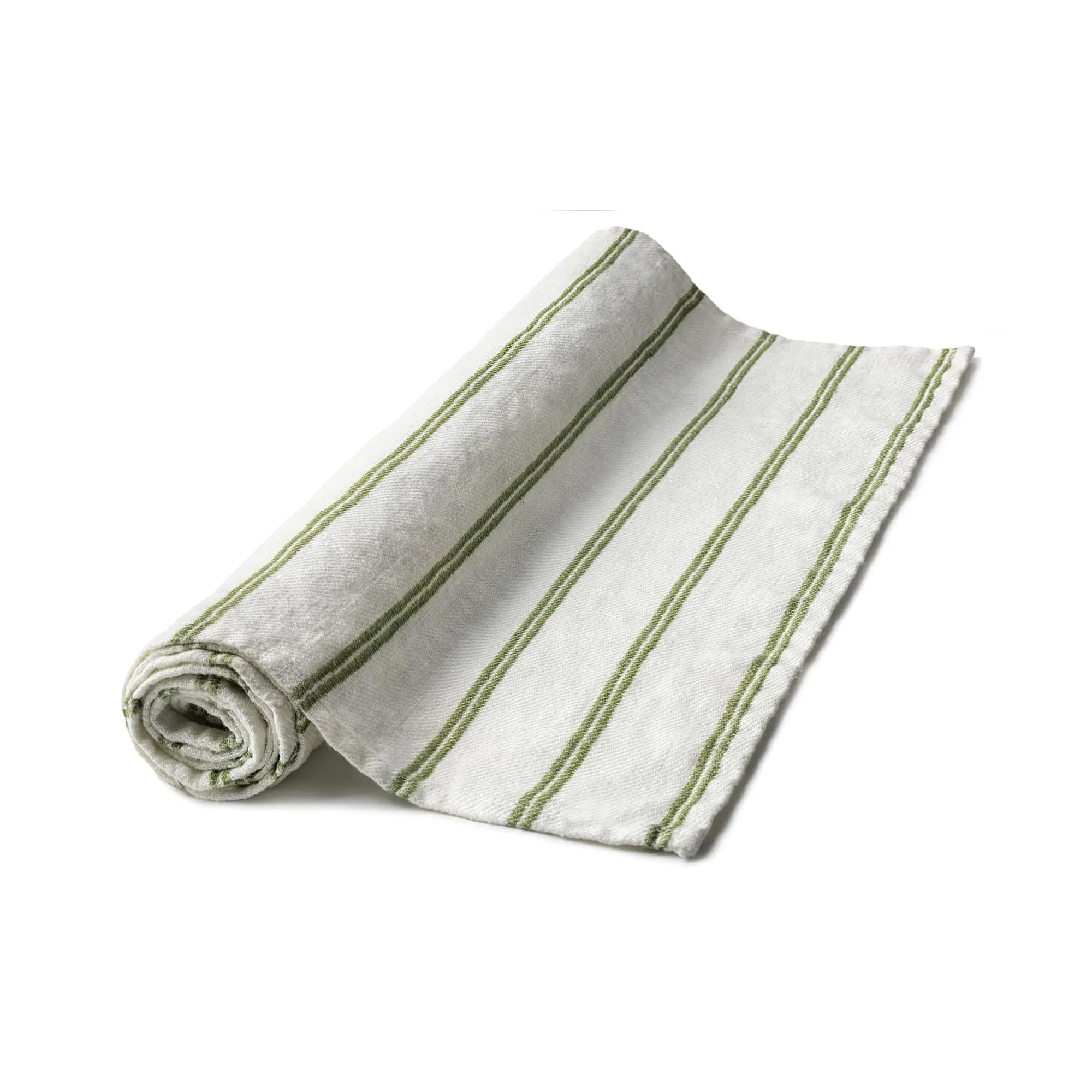 Table Runner Linåker Off-White/Green 44x140