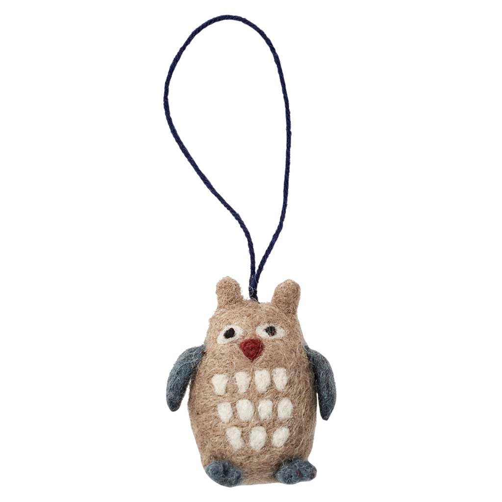 Felted Wool Owl Ornament