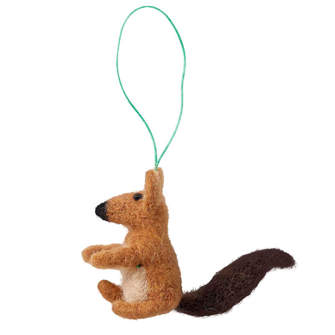 Felted Wool Squirrel Ornament