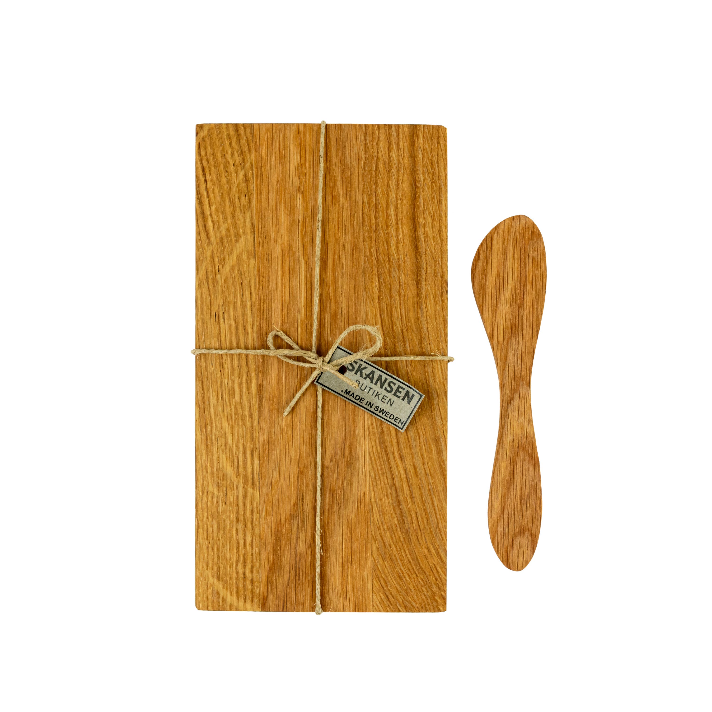 Set Tray & Butter Knife Oiled Oak