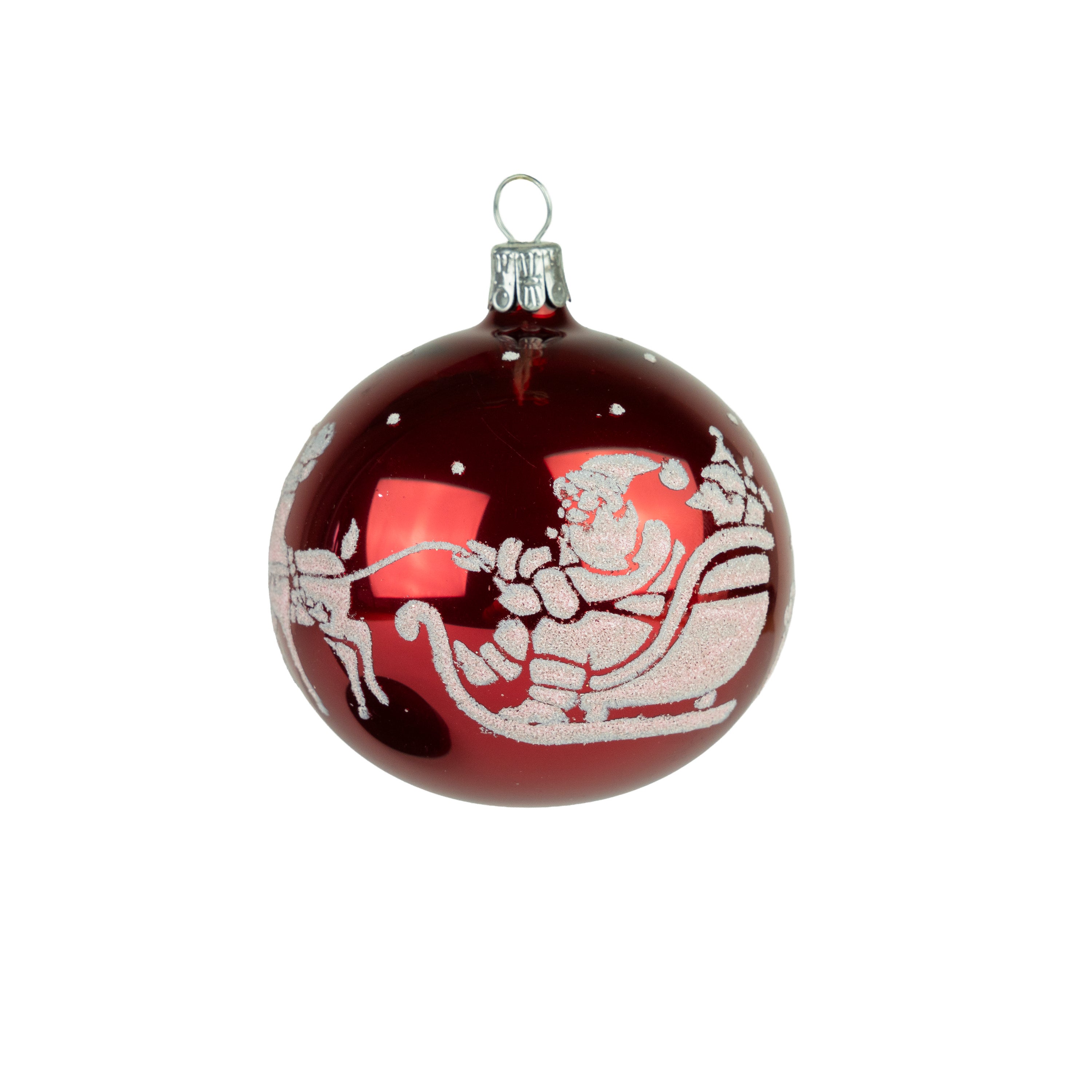 Christmas Ornament Santa & Sleigh Red