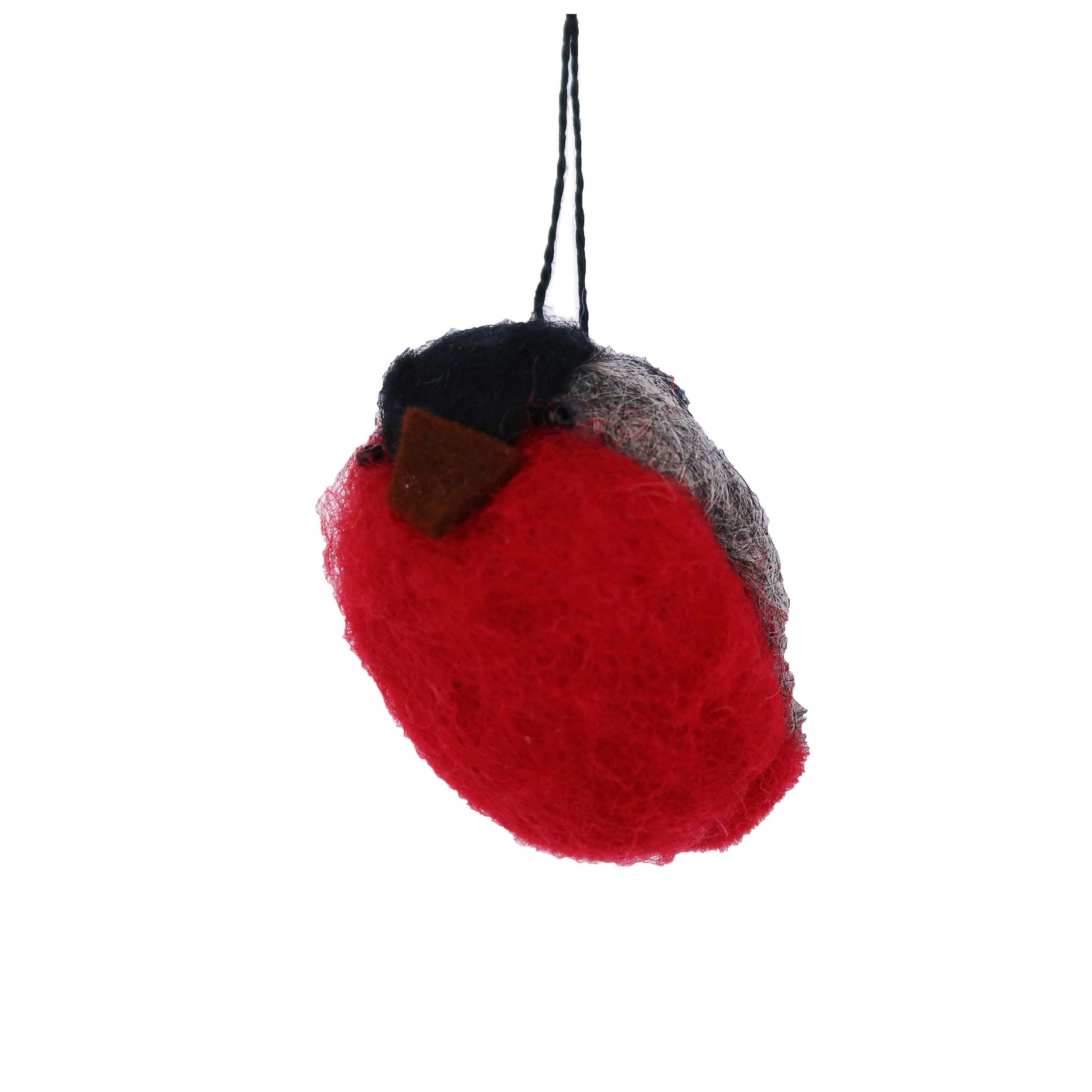 Hanging Bullfinch Felted Wool