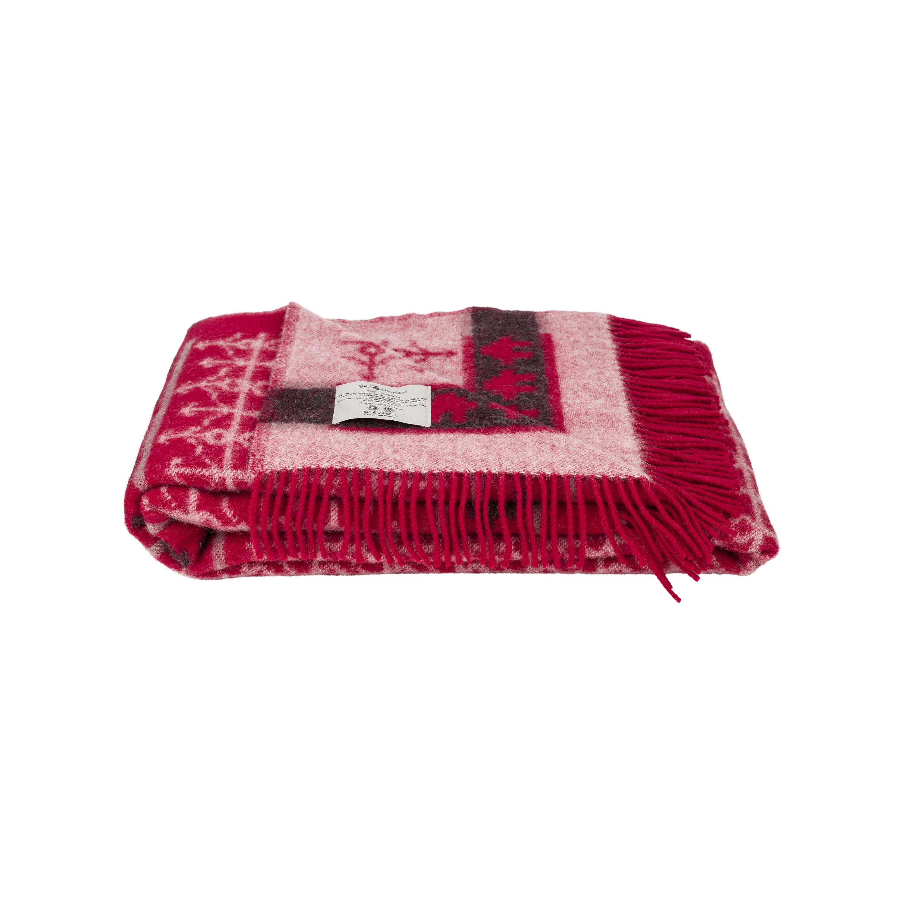 Wool Blanket Ekshärad Red 130 x 220 cm