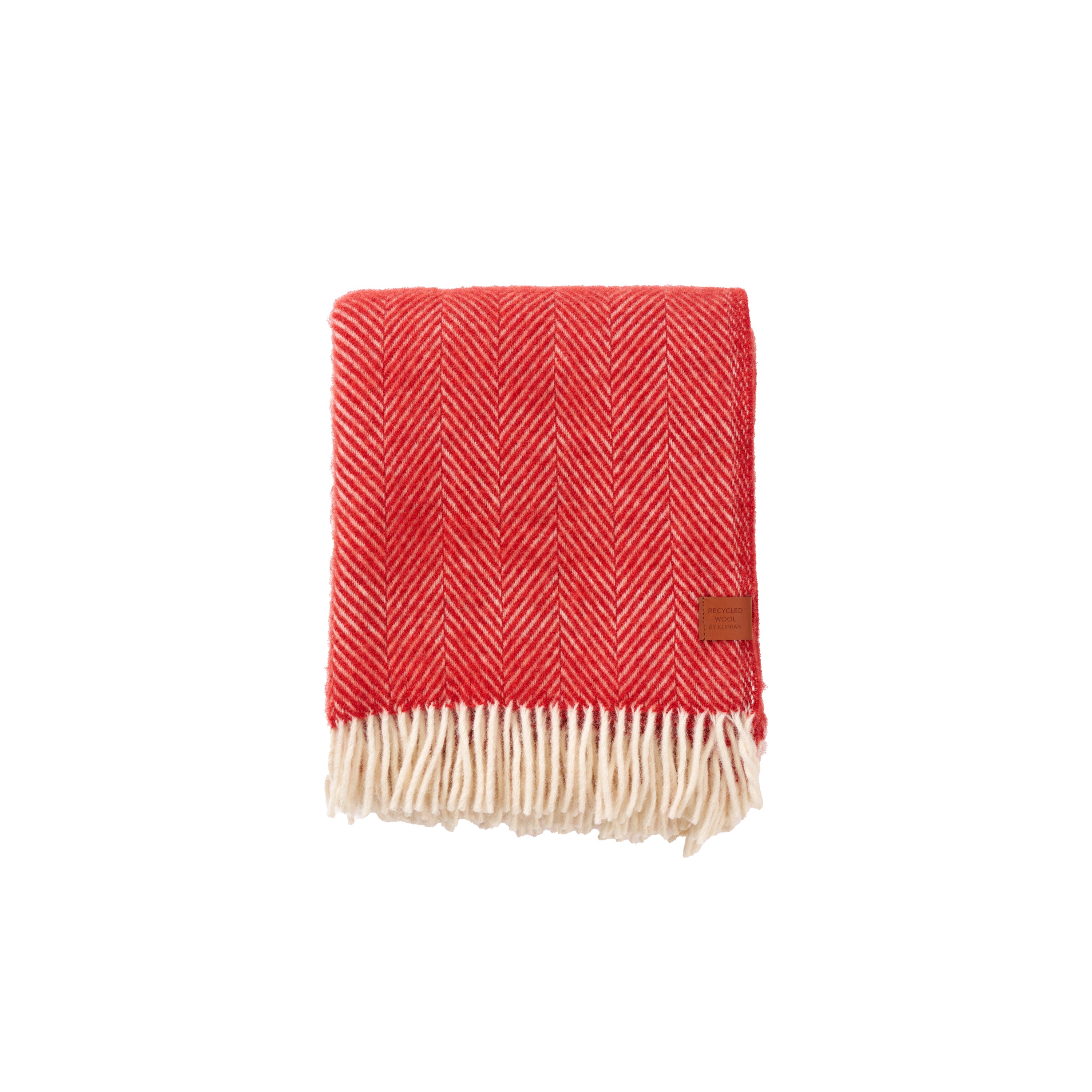 Klippan Pläd Herringbone Rädisa