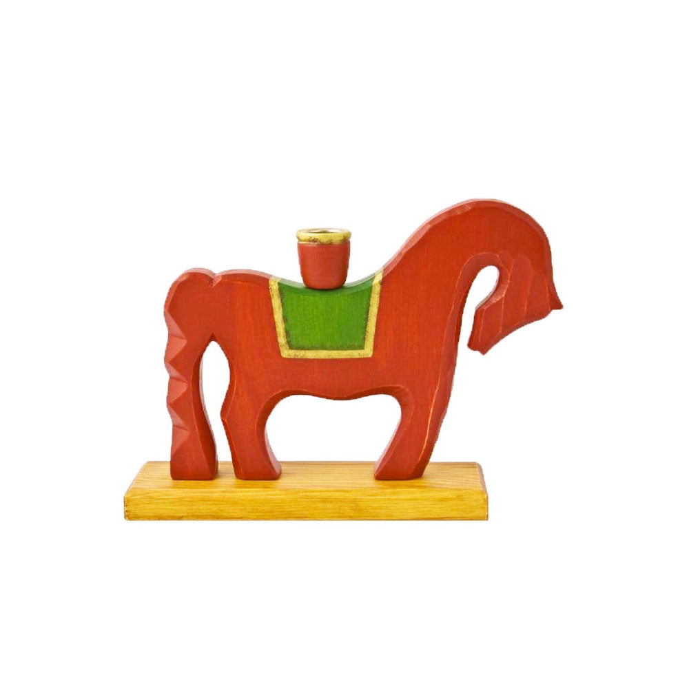 Ljusstake Häst Röd