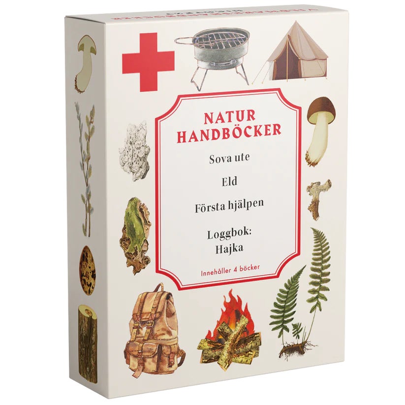 Naturhandböcker : Sova Ute, Eld, Första Hjälpen, Loggbok: Hajka
