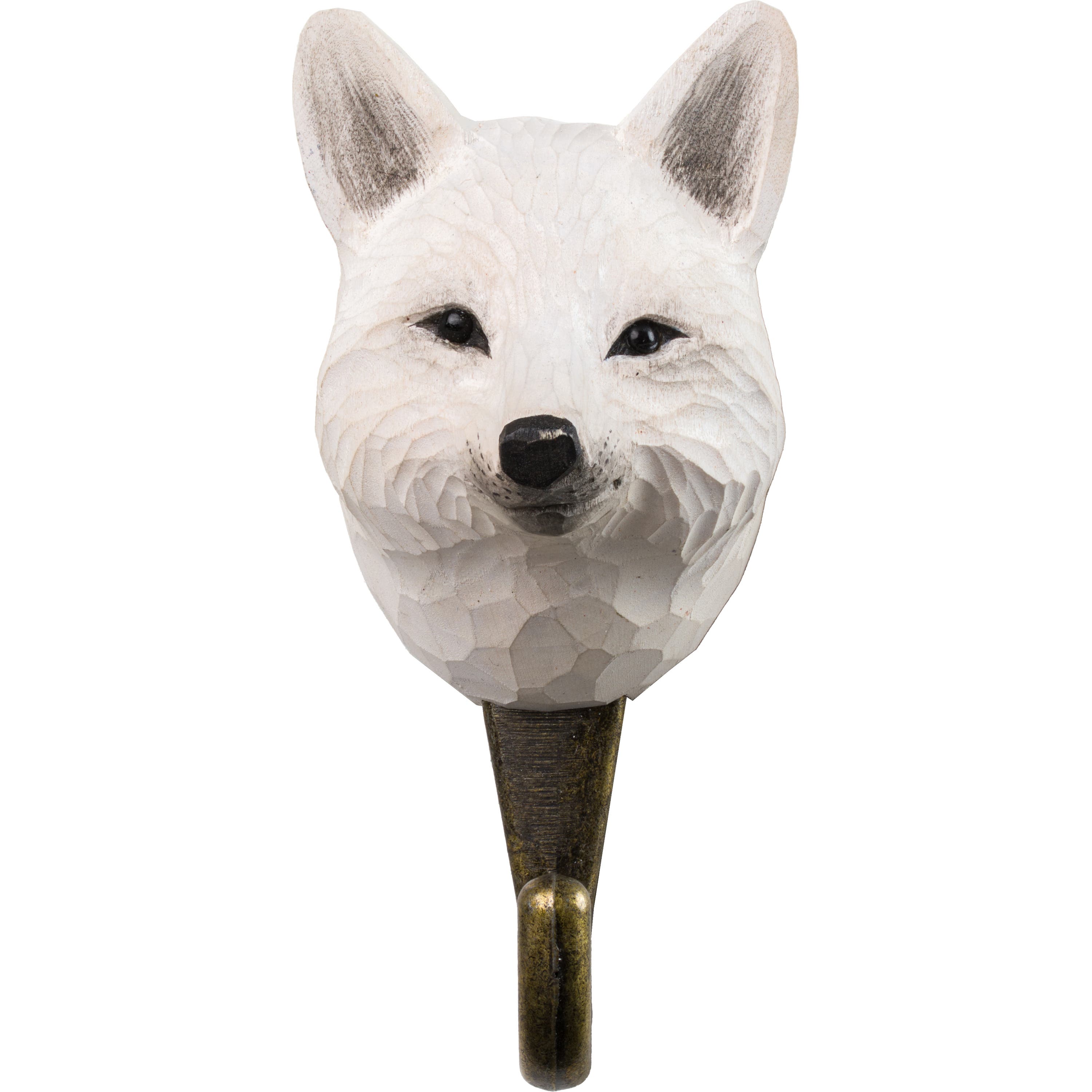 Hand-Carved Arctic Fox Hook