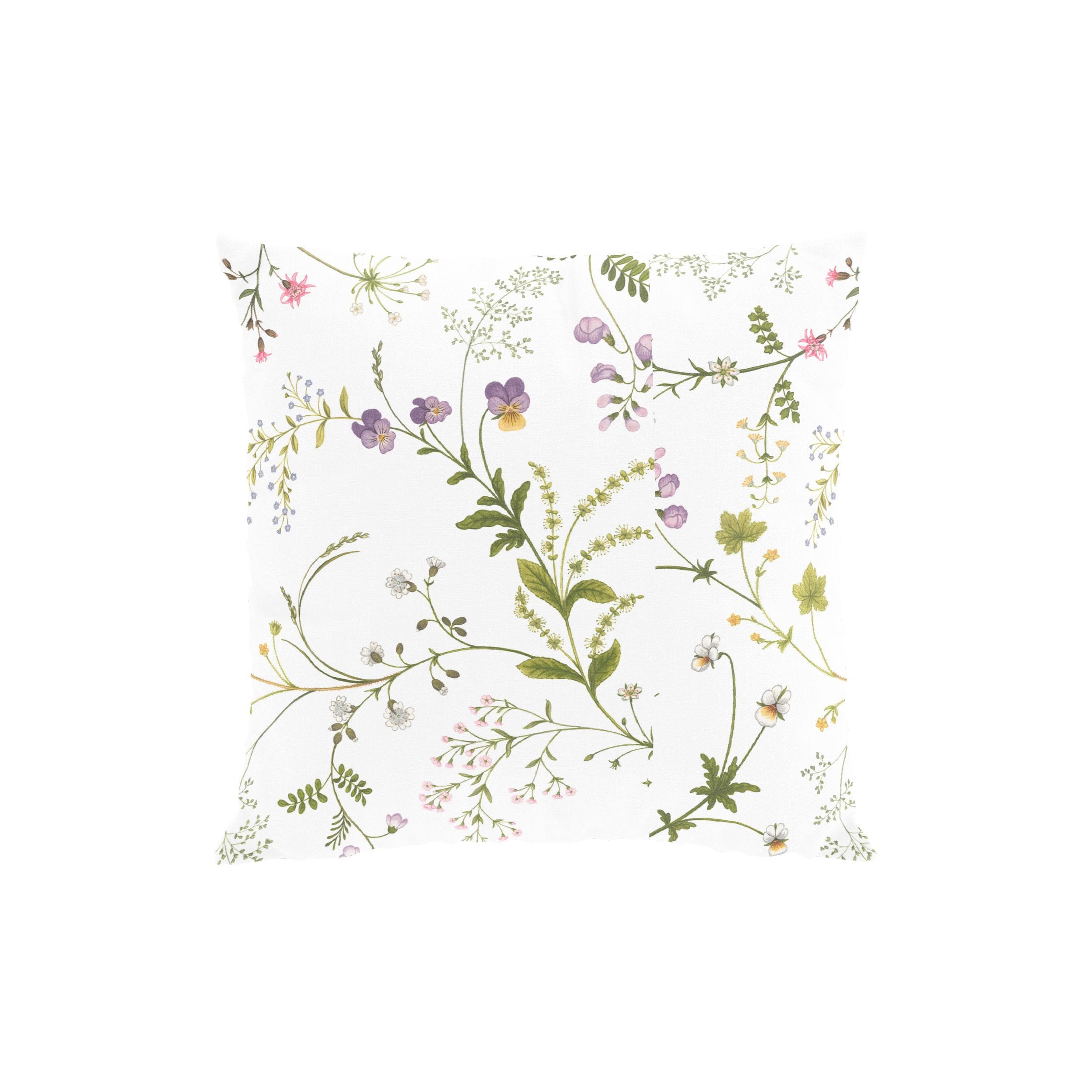 Kuddfodral Blomsteryra Vit 50x50 cm