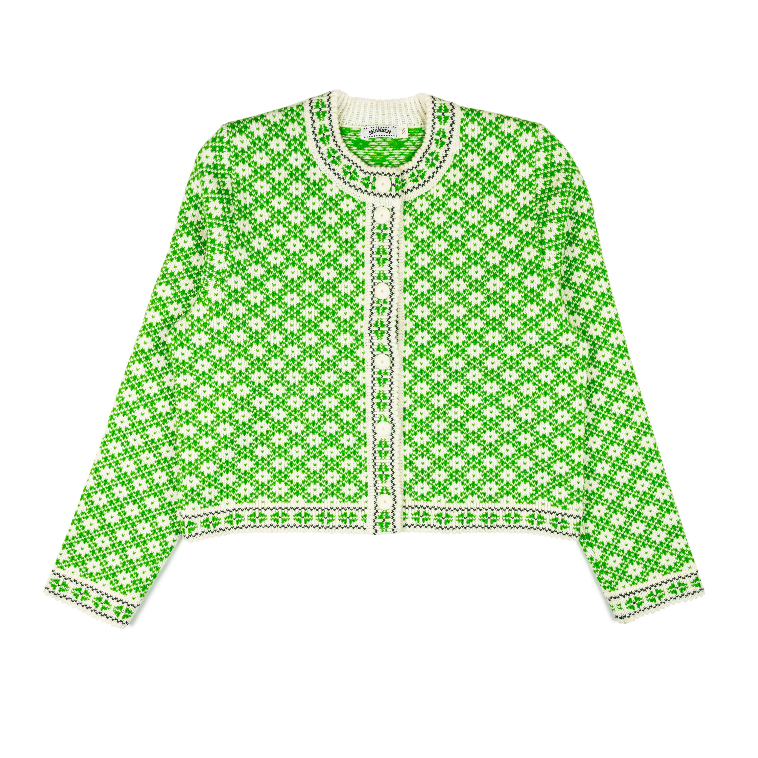 Kofta Skansen 100% Ull Grön