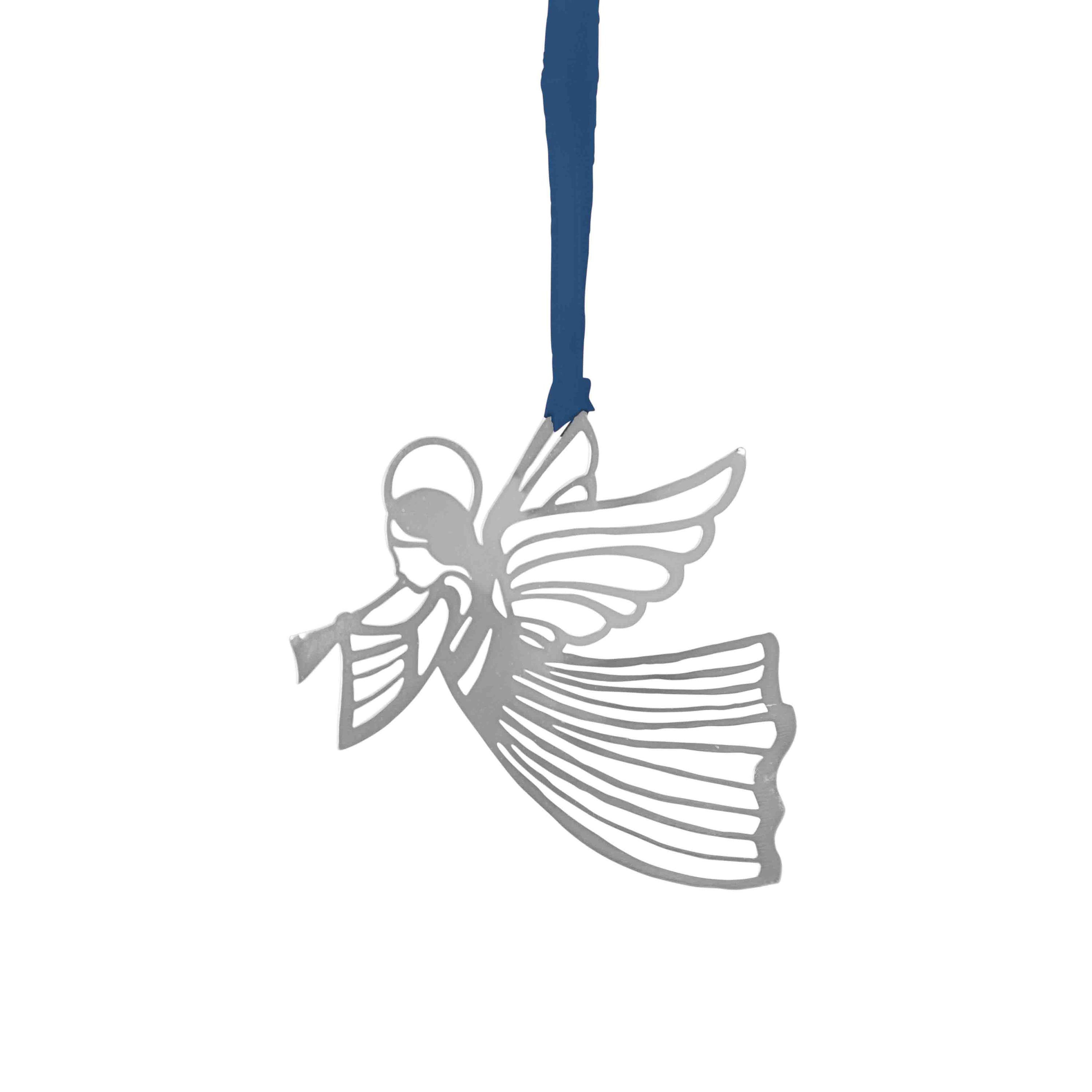 Christmas Ornament Flying Angel Silver