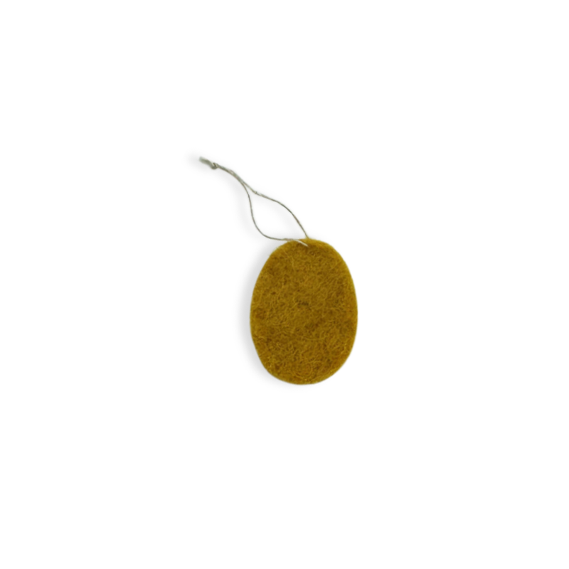 Ornament Felted egg Mustard