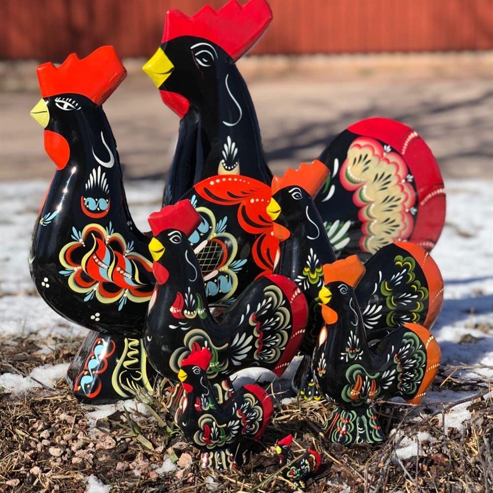 Dala Rooster Black 11 cm