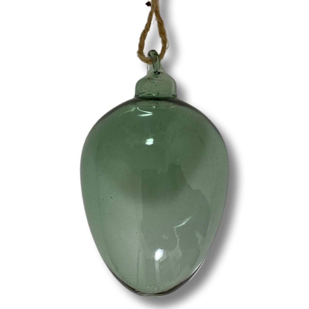 Easter Glass Egg Ornament Green Large