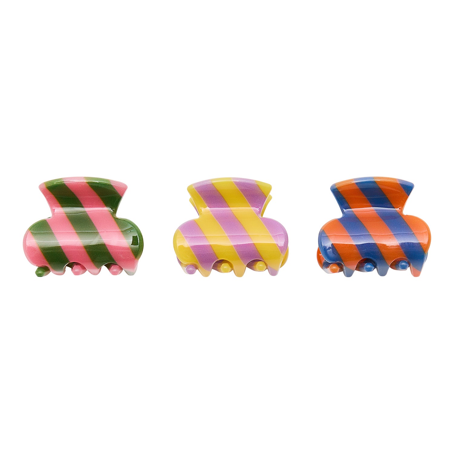 Striped Hair Clips 3 Pack