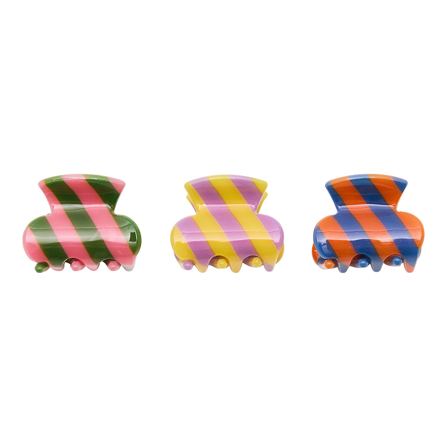 Striped Hair Clips 3 Pack