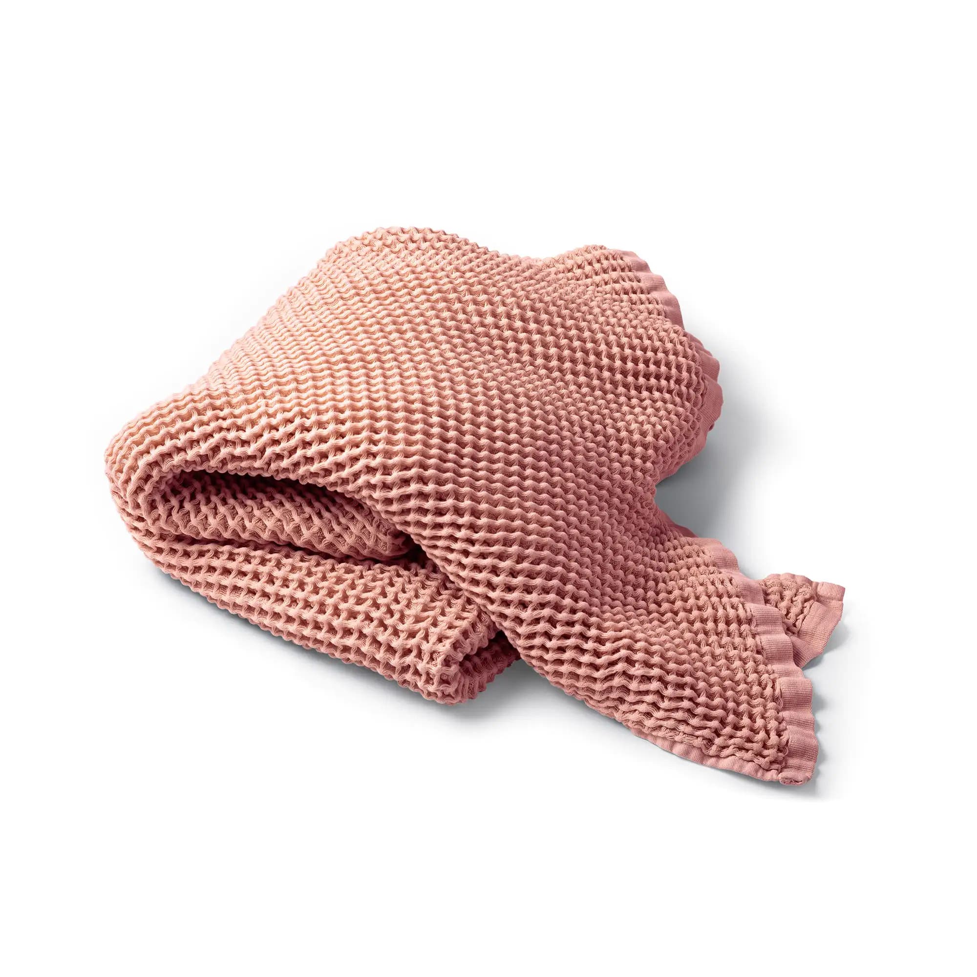 Waffle Bath Towel Pink 70x130