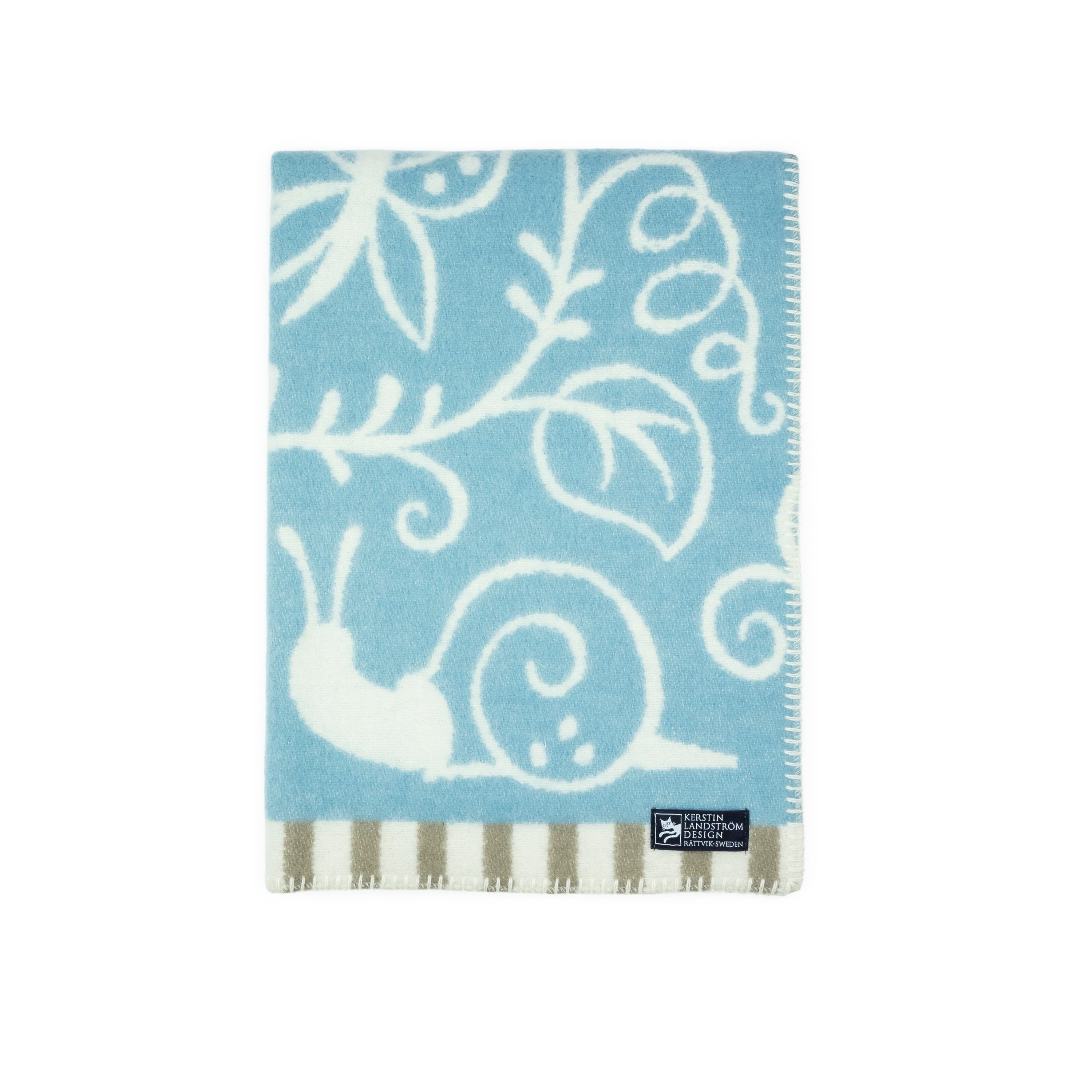 Lilla Snigel Baby Blanket in Organic Lambswool, Blue 65x95 cm