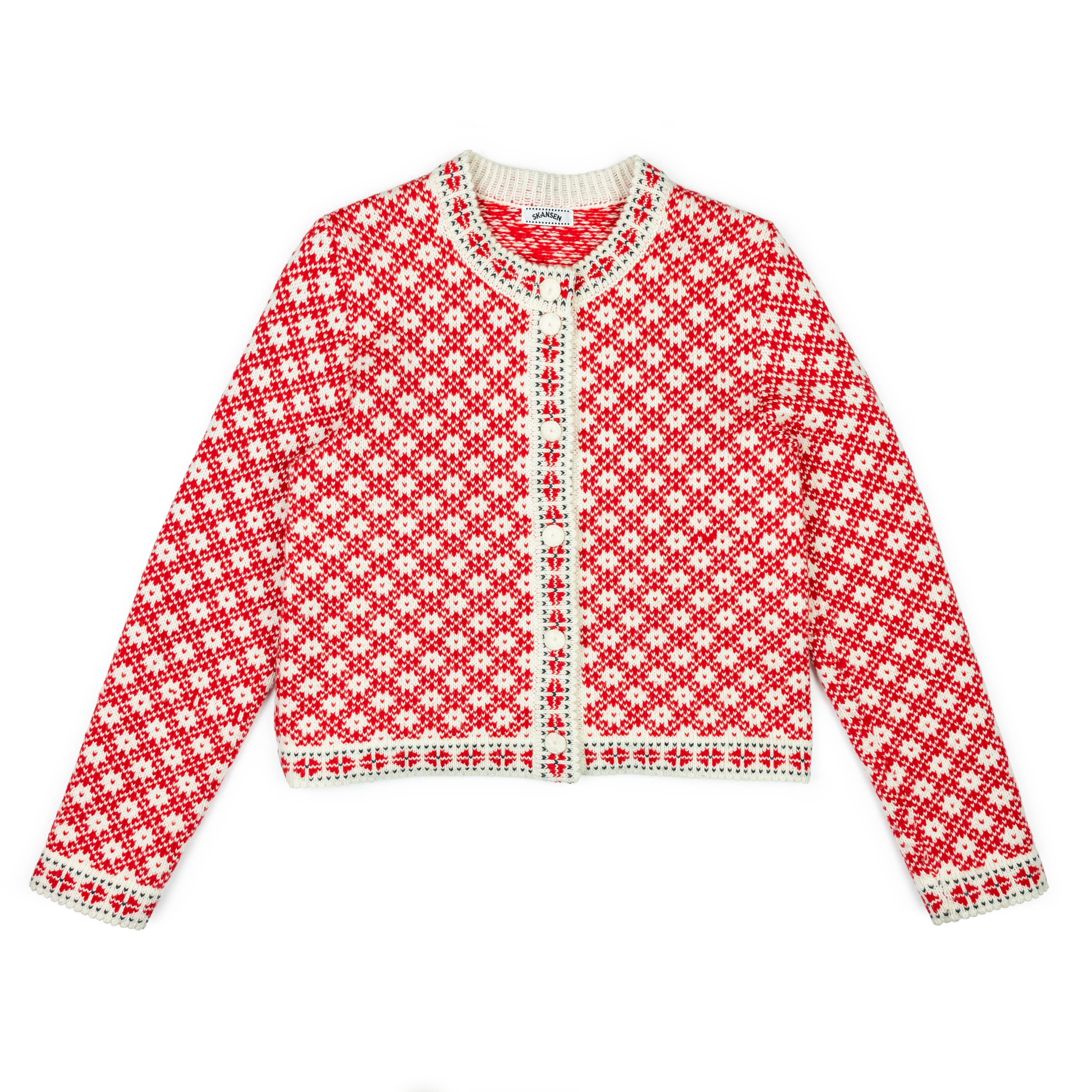 Kofta Skansen 100% Ull Röd