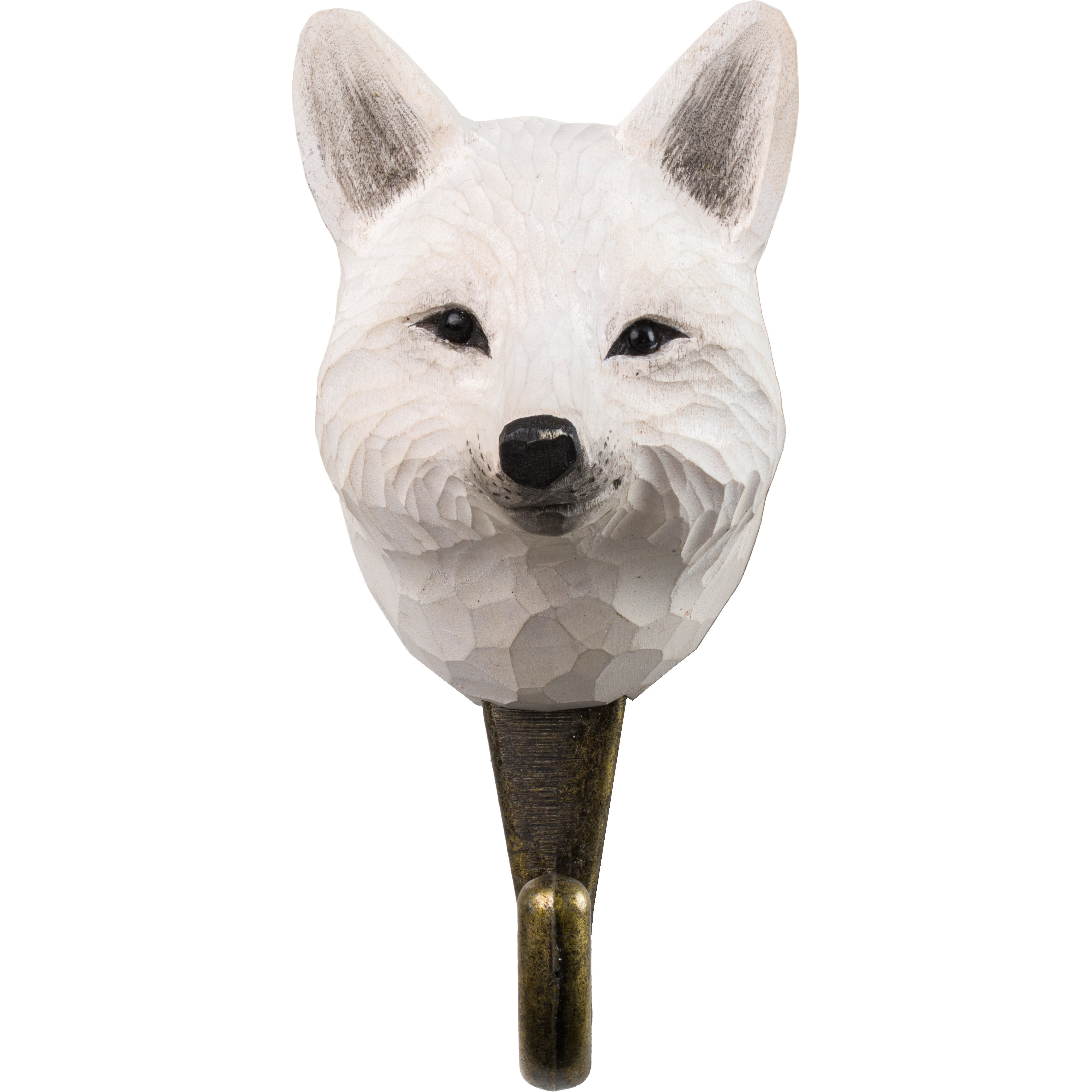 Hand-Carved Arctic Fox Hook
