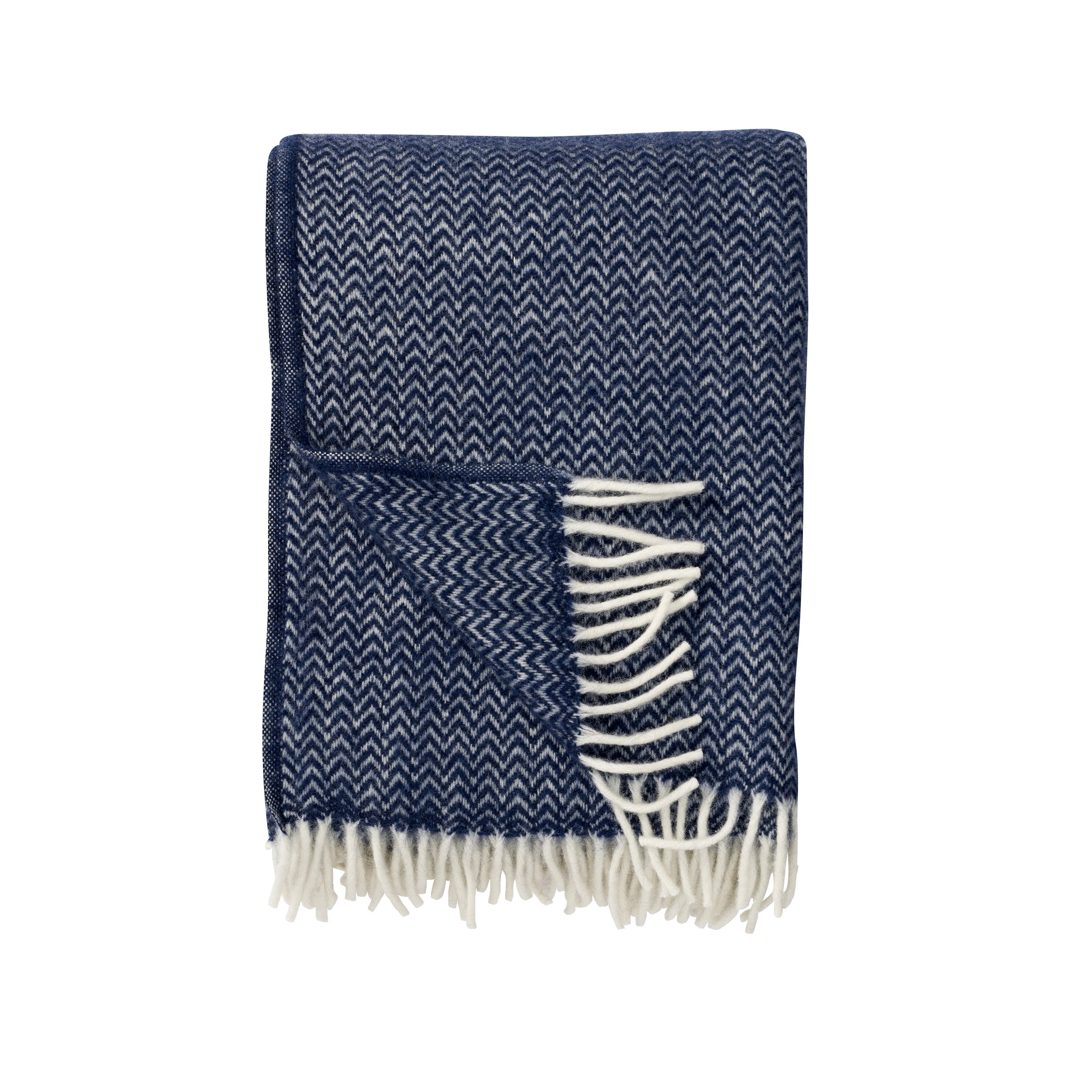 Klippan Pläd Chevron Mörk Denim