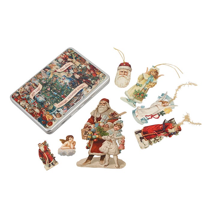 Tin Box with Christmas Decorations, 55 pcs