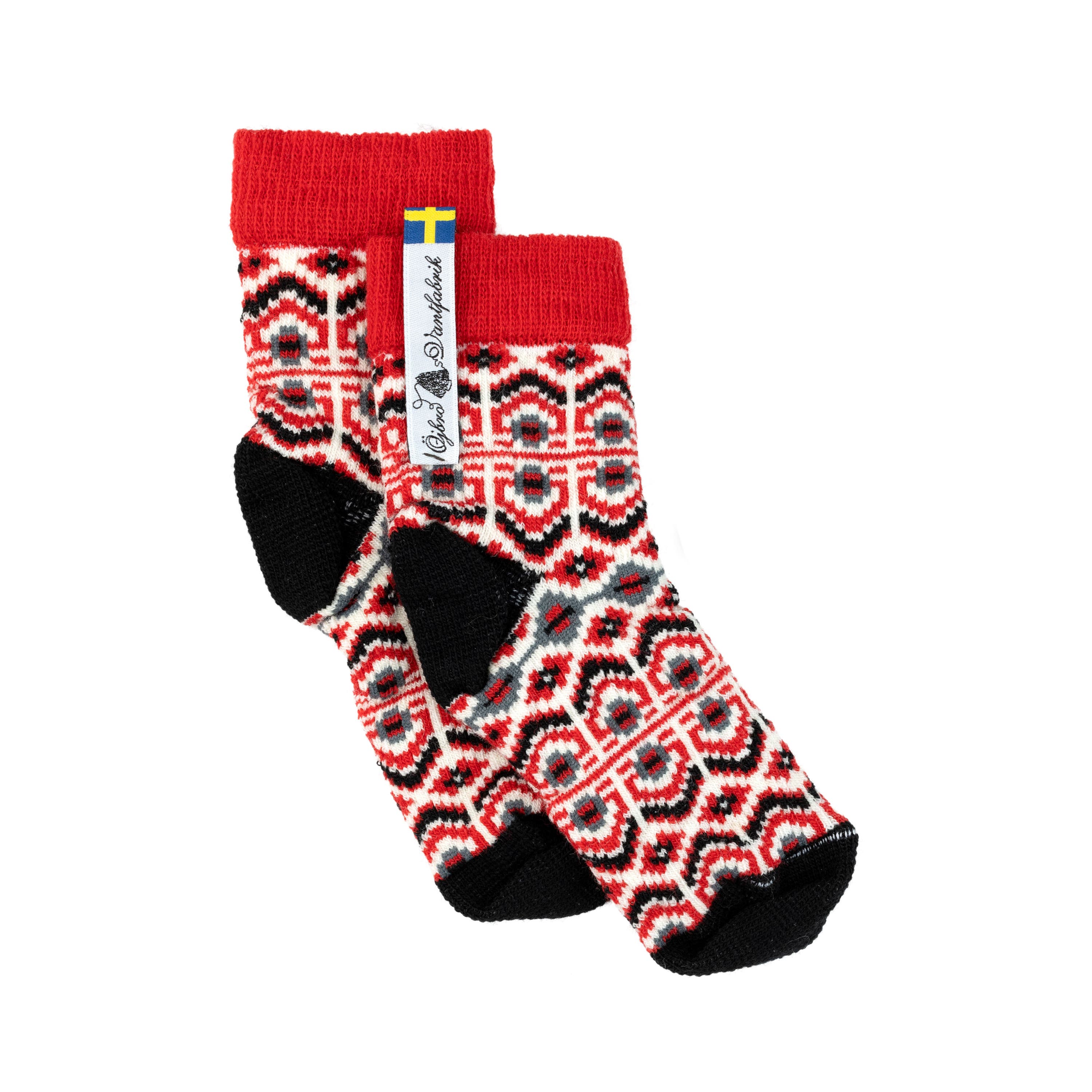Children's Merino Wool Sock Red Kurbits 19-21