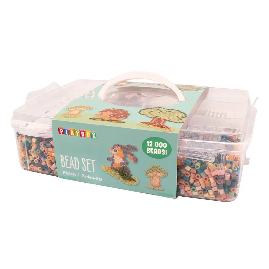 Pysselväska med rörpärlor i pastellmix