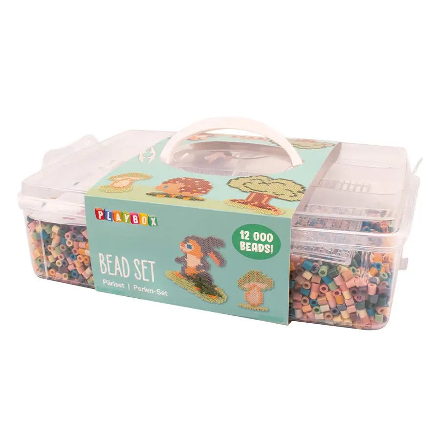 Pysselväska med rörpärlor i pastellmix