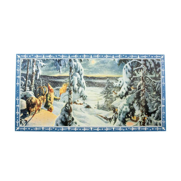 Julbonad Nr 09 Tomte & Bock i Vinterlandskap