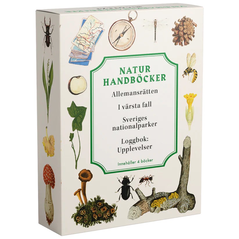 Naturhandböcker : Allemansrätten, I Värsta Fall, Sveriges Nationalparker, Loggbok: Upplevelser