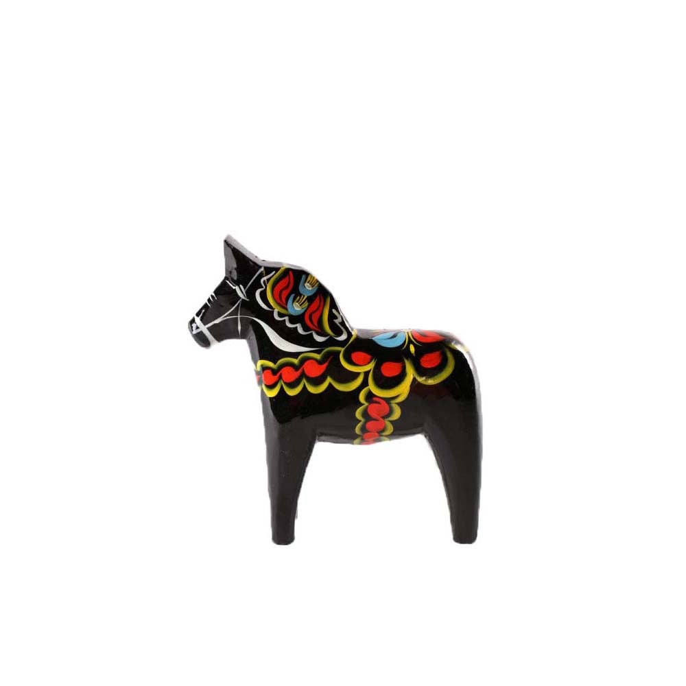 Dala horse black 16 cm