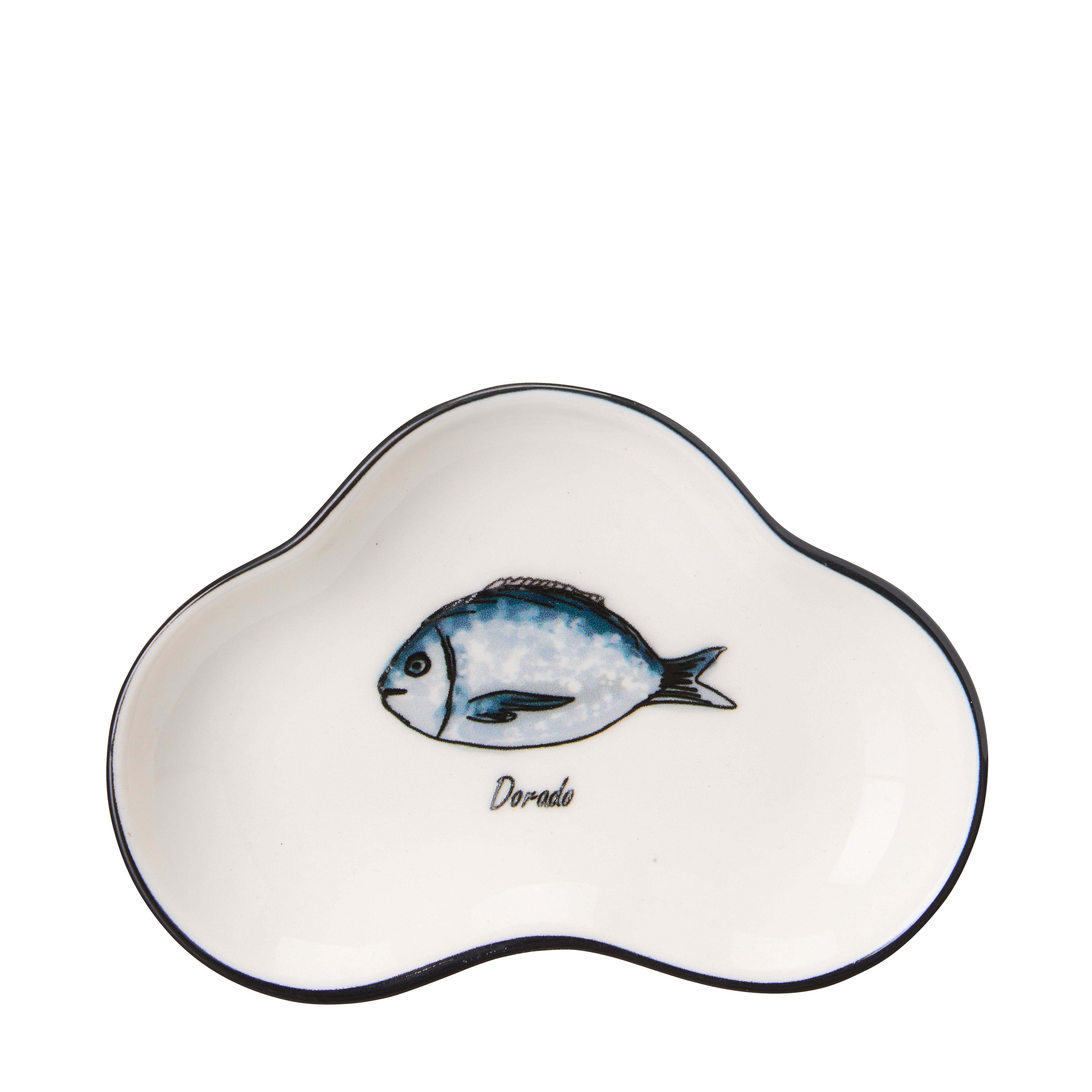 Small Porcelain Dish Dorado Fish