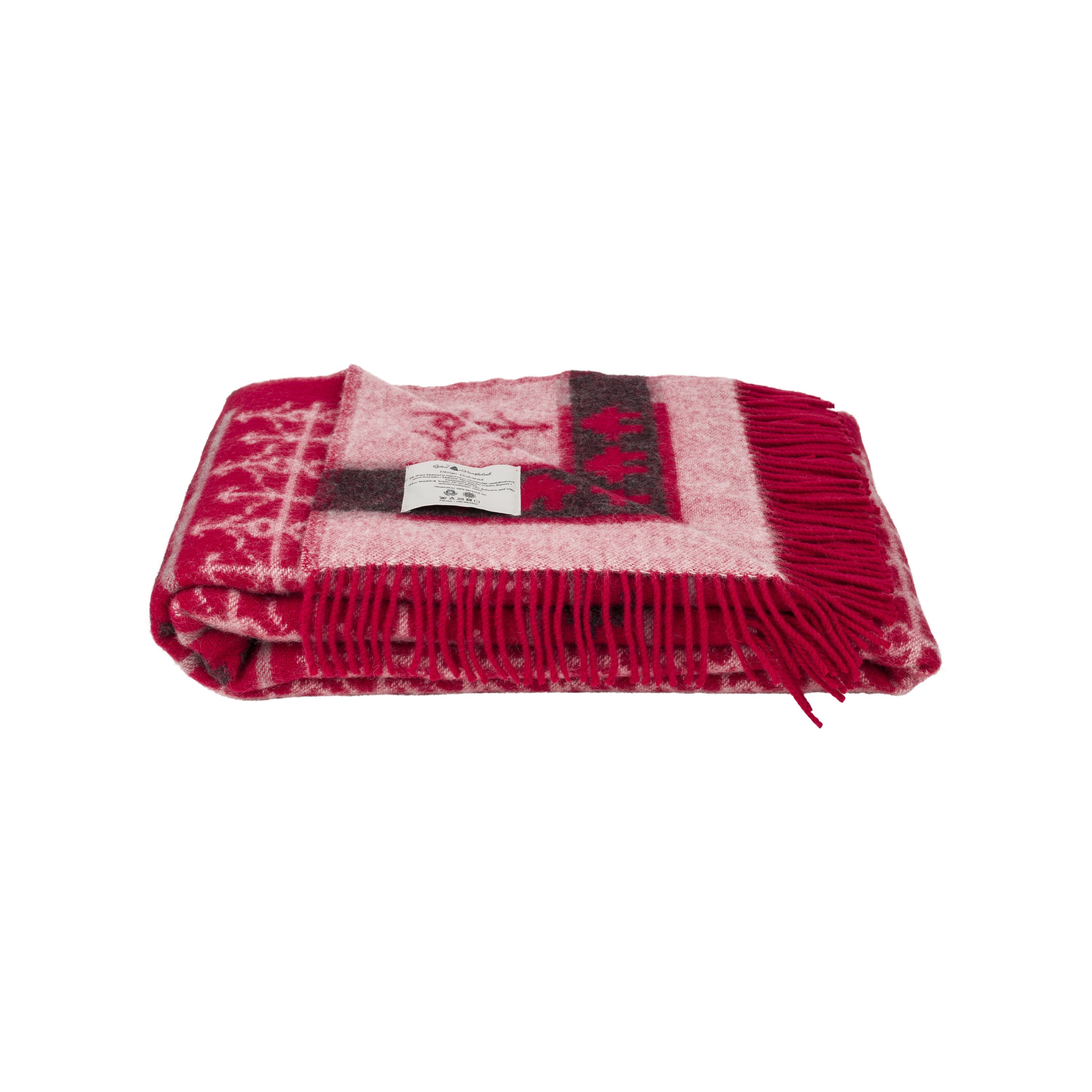 Wool Blanket Ekshärad Red 130 x 220 cm