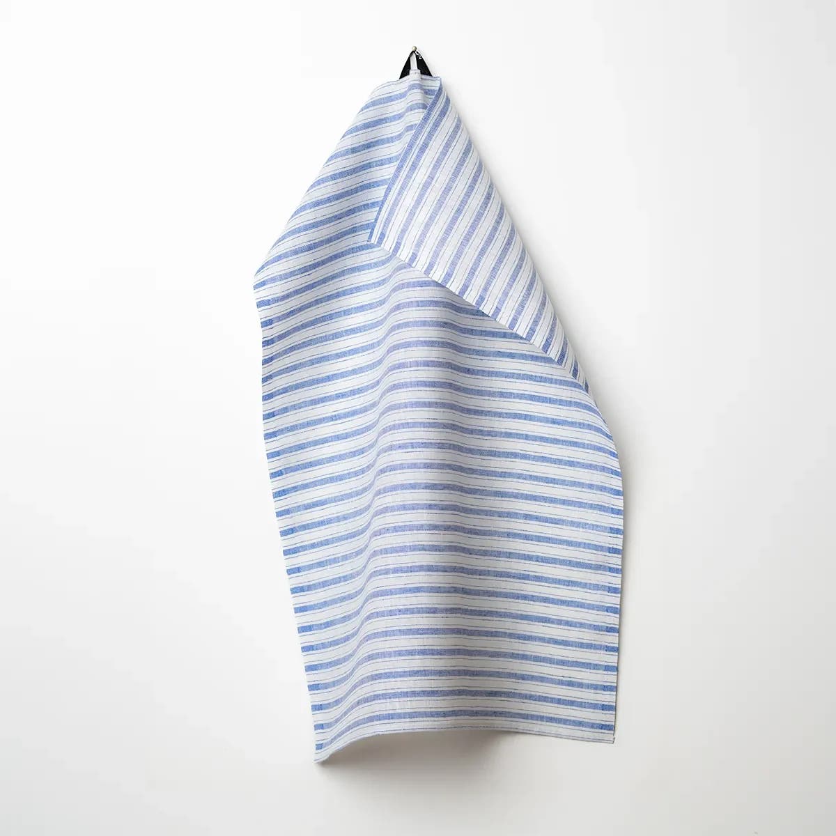 Kökshandduk Buffé blå/vit i lin 50x70 cm