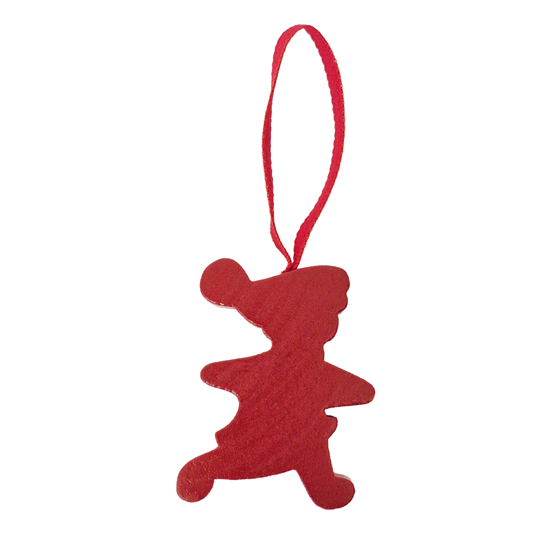 Red Lacquered Santa Ornament