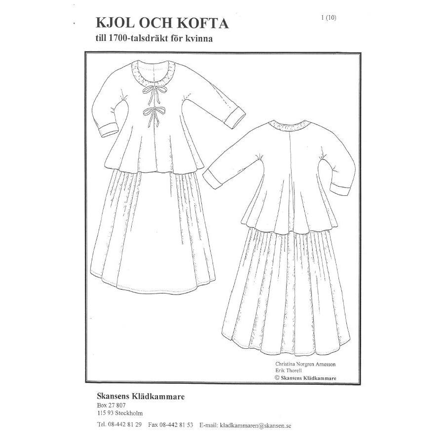 Mönsterbeskrivning Kjol & Kofta 1700-tal
