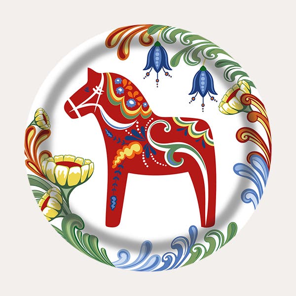 Glasunderlägg Dalom Dalahäst 11 cm