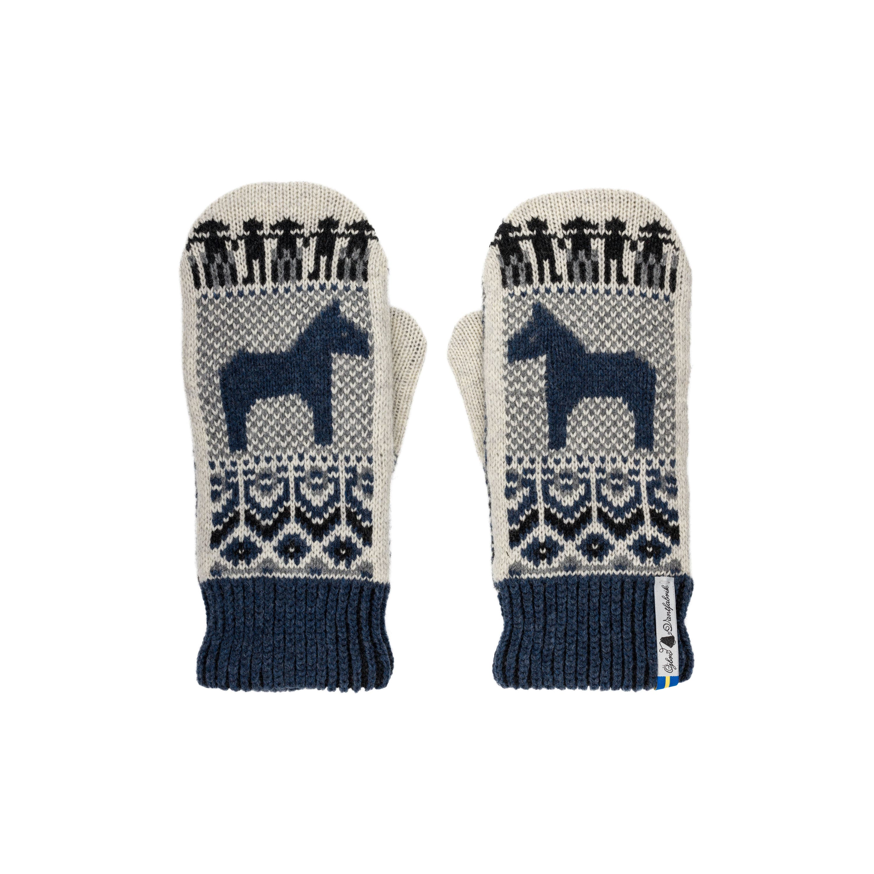 Wool Mittens Dalarna Blue